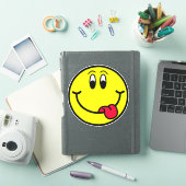 Gekke Tongue Out Lachende Gezicht Emoji Stickers (iPad Cover)