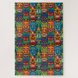 Gekke tropische Tiki maskers Legpuzzel