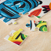 Gekke tropische Tiki maskers Legpuzzel (Zijkant)
