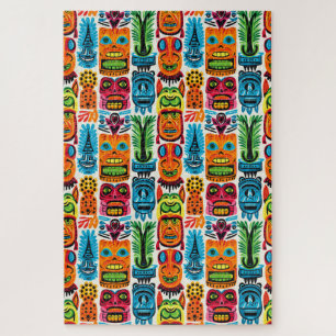 Gekke tropische Tiki maskers Legpuzzel