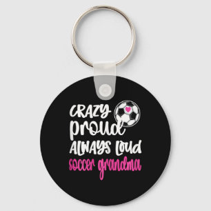 Gekke trotse voetbal oma voetbalspeler oma sleutelhanger