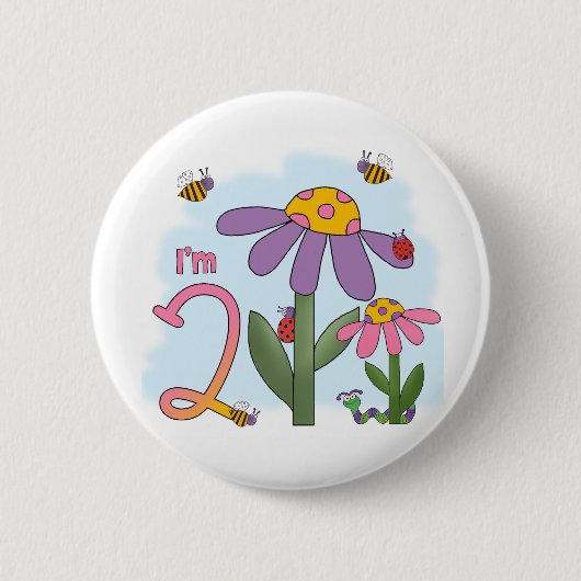 Gekke tuin 2e verjaardag ronde button 5,7 cm (Voorkant)