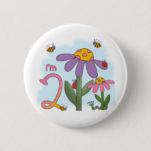 Gekke tuin 2e verjaardag ronde button 5,7 cm