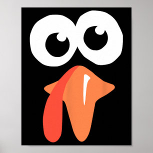 Gekke Turkije Face Funny Thanksgiving Herfst Joke  Poster