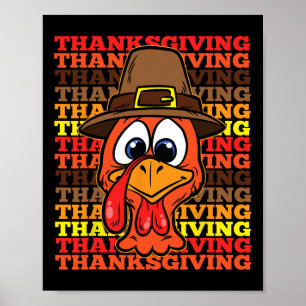 Gekke Turkije Gezicht Thanksgiving Dag Grappige Vo Poster