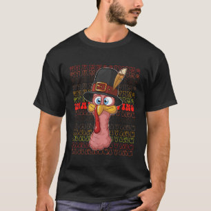 Gekke Turkije Gezicht Thanksgiving Dag Grappige Vo T-shirt