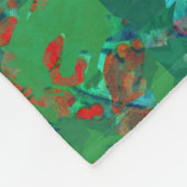 Gekke Turquoise en Rode Pleinen en Kronkels Fleece Deken (Hoek)