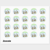 GEKKE TWIN MONKEYS Envelope Seals - Blauw Ronde Sticker (Vel)