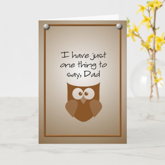 Gekke Uil Vaderdag Kaart (Gele Bloem)
