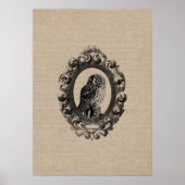 gekke uilvogel uilt vogels rustige chic poster (Voorkant)