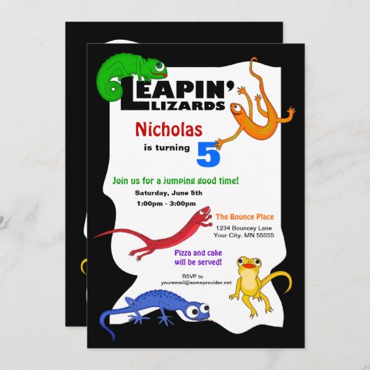 Gekke uitnodiging tot het indienen van hagedis (Voorkant / Achterkant)