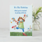 Gekke uitnodiging van McGilly Flower Power Birthda (Staand voorkant)