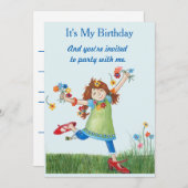 Gekke uitnodiging van McGilly Flower Power Birthda (Voorkant / Achterkant)