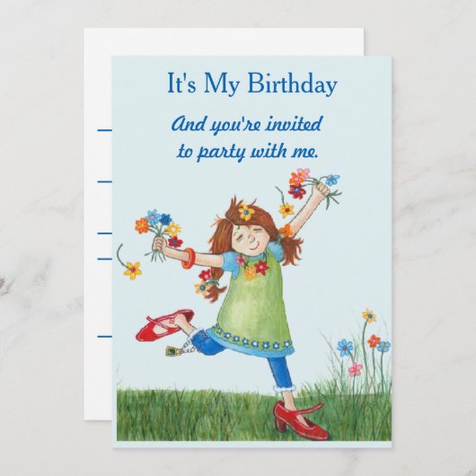 Gekke uitnodiging van McGilly Flower Power Birthda (Voorkant / Achterkant)