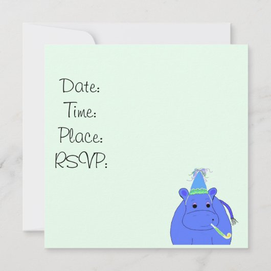 Gekke uitnodiging voor Hippo-partij (Achterkant)