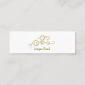 Gekke unieke gouden kralen op een string mini visitekaartje (Voorkant)