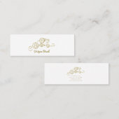 Gekke unieke gouden kralen op een string mini visitekaartje (Voorkant / Achterkant)