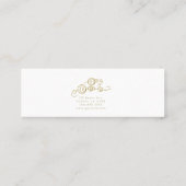 Gekke unieke gouden kralen op een string mini visitekaartje (Achterkant)