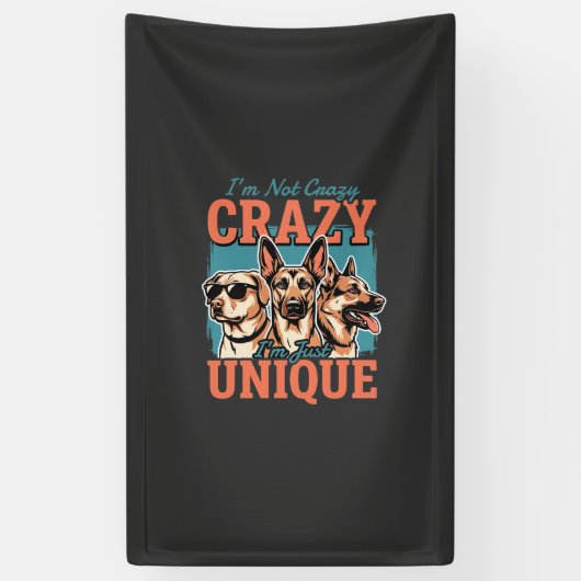 Gekke Unieke Hond Liefhebber Spandoek (Verticaal)