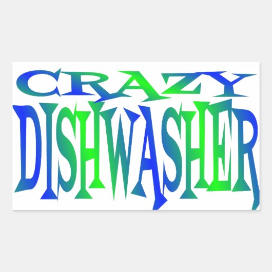 Gekke Vaatwasser Rechthoekige Sticker (Voorkant)