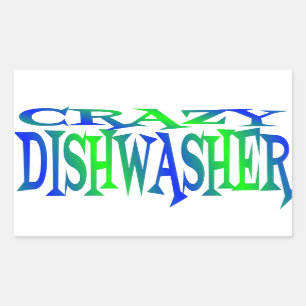 Gekke Vaatwasser Rechthoekige Sticker