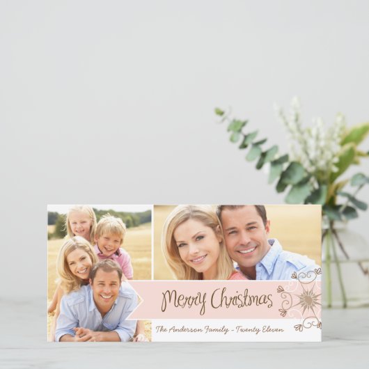 Gekke vakantie fotokaarten feestdagenkaart (Staand voorkant)