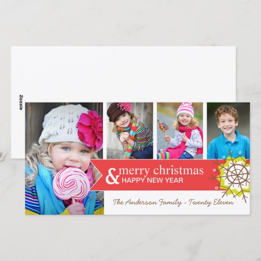 Gekke vakantie fotokaarten feestdagenkaart (Voorkant / Achterkant)