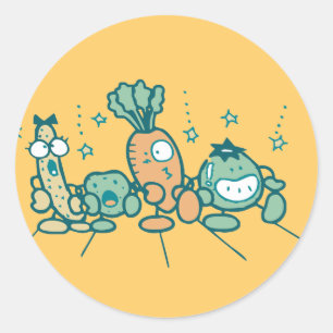 Gekke Veggies T-shirts en geschenken Ronde Sticker