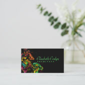 gekke verf op zwarte achtergrond 7kj visitekaartje (Staand voorkant)