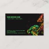 gekke verf op zwarte achtergrond 7kj visitekaartje (Achterkant)