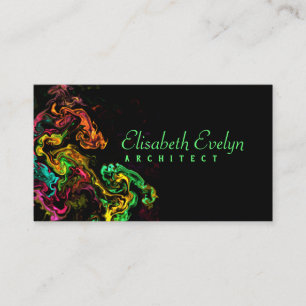 gekke verf op zwarte achtergrond 7kj visitekaartje