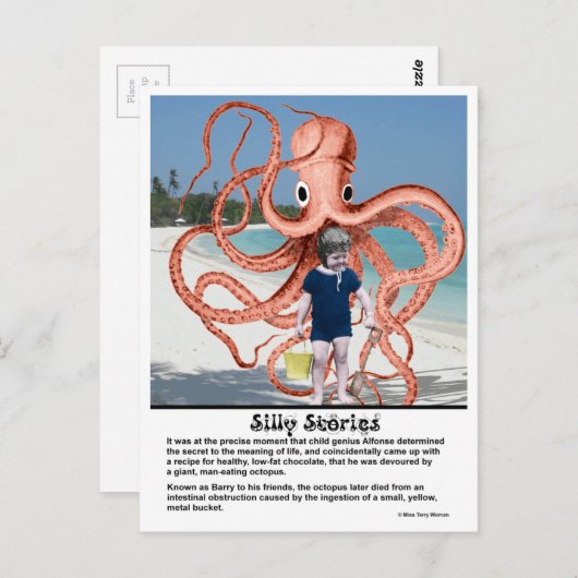 Gekke verhalen: Man-etende octopus-Briefkaart Briefkaart (Voorkant / Achterkant)