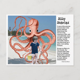 Gekke verhalen: Man-etende octopus-Briefkaart Briefkaart