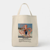 Gekke verhalen: Man-etende octopus-Canvas tas (Achterkant)