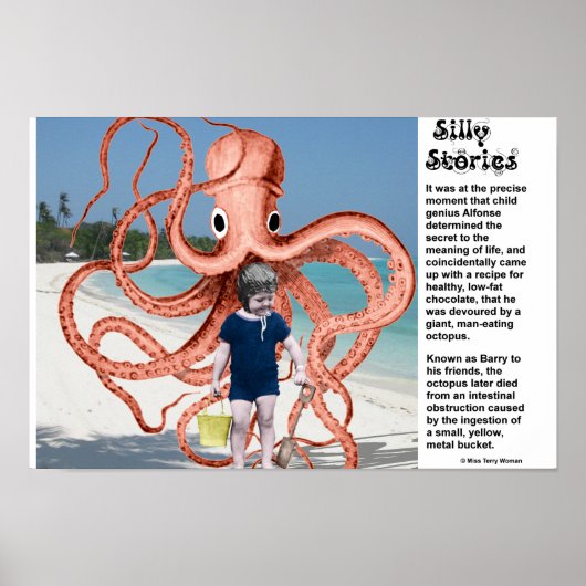Gekke verhalen: Octopus die Man eet Poster (Voorkant)