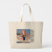 Gekke verhalen: Octopus met Man Grote Canvas tas (Achterkant)