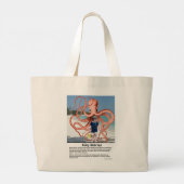 Gekke verhalen: Octopus met Man Grote Canvas tas (Achterkant)