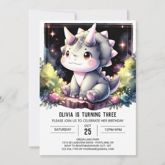 Gekke verjaardag van Boho Dino Bash Kaart (Voorkant)