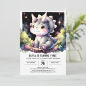 Gekke verjaardag van Boho Dino Bash Kaart (Staand voorkant)