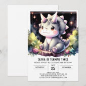 Gekke verjaardag van Boho Dino Bash Kaart (Voorkant / Achterkant)