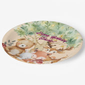 Gekke Verjaardag van bosdieren Papieren Bordje (Gekanteld)