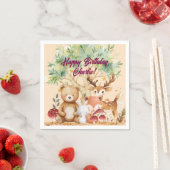 Gekke Verjaardag van bosdieren Servet (Insitu)