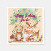 Gekke Verjaardag van bosdieren Servet (Voorkant)