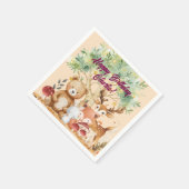 Gekke Verjaardag van bosdieren Servet (Hoek)