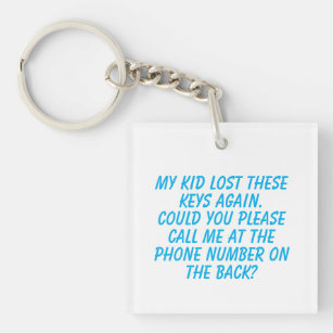 Gekke verloren sleutels contact info sleutelhanger