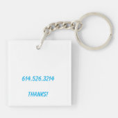 Gekke verloren sleutels contact info sleutelhanger (Achterkant)