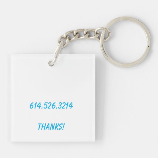 Gekke verloren sleutels contact info sleutelhanger (Achterkant)