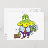 gekke vermoeide man kikker briefkaart (Voorkant / Achterkant)