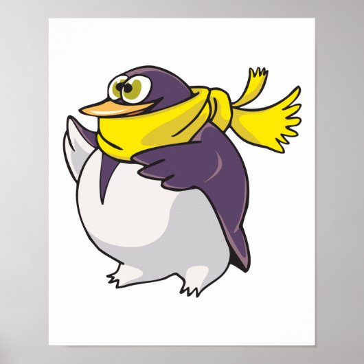 gekke vetpinguïn met sjaal poster (Voorkant)