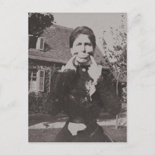 Gekke Victoriaans Era Foto Vrouw maakt Funny Face Briefkaart